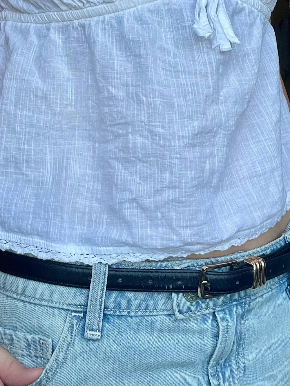 Cute Simple Black Leather Belt